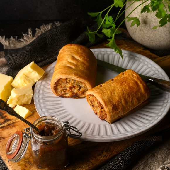Pork & Westcombe Cheddar Handmade Sausage Roll 170g, Box of 4