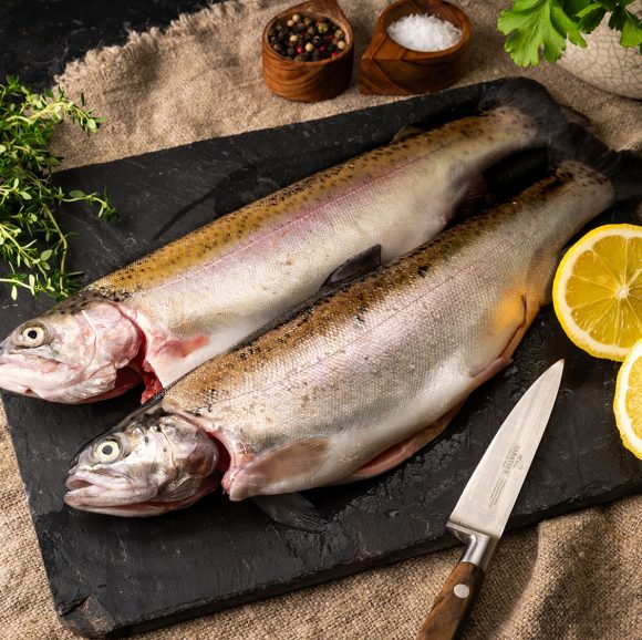 Fresh Rainbow Trout (2 x Whole Fish 290g-340g each)